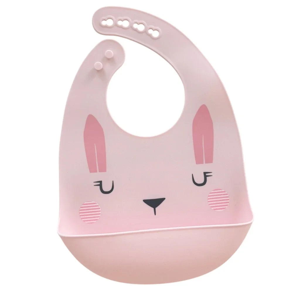 Loulou LOLLIPOP Cloud Island Silicone Bibs Baby Multicolor Rainbow Bunny Safari